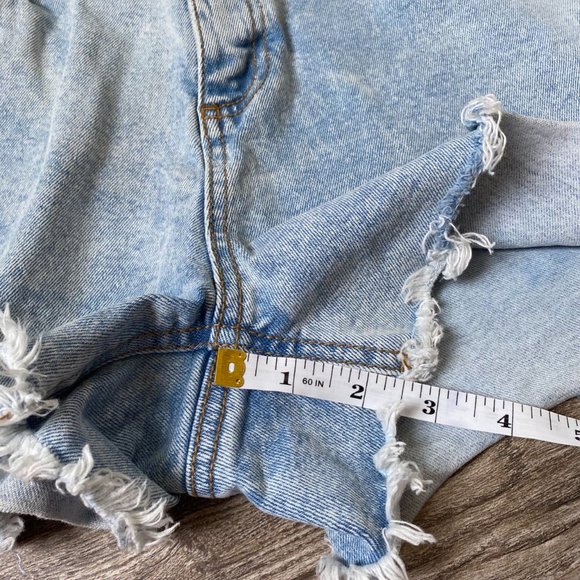 MyStyle high waisted distressed light blue denim shorts - Picture 5 of 6